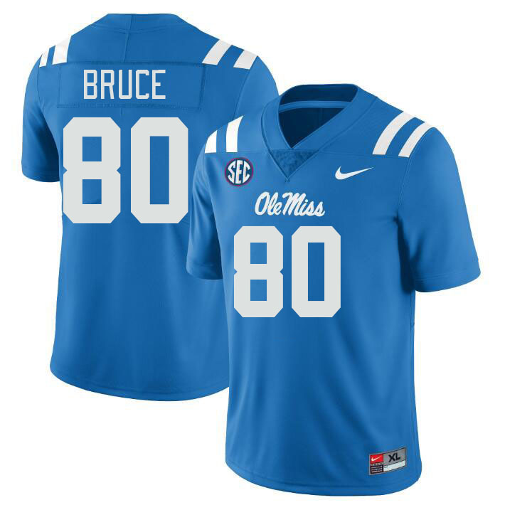 Men #80 Zamari Bruce Ole Miss Rebels College Football Jerseys Stitched-Power Blue